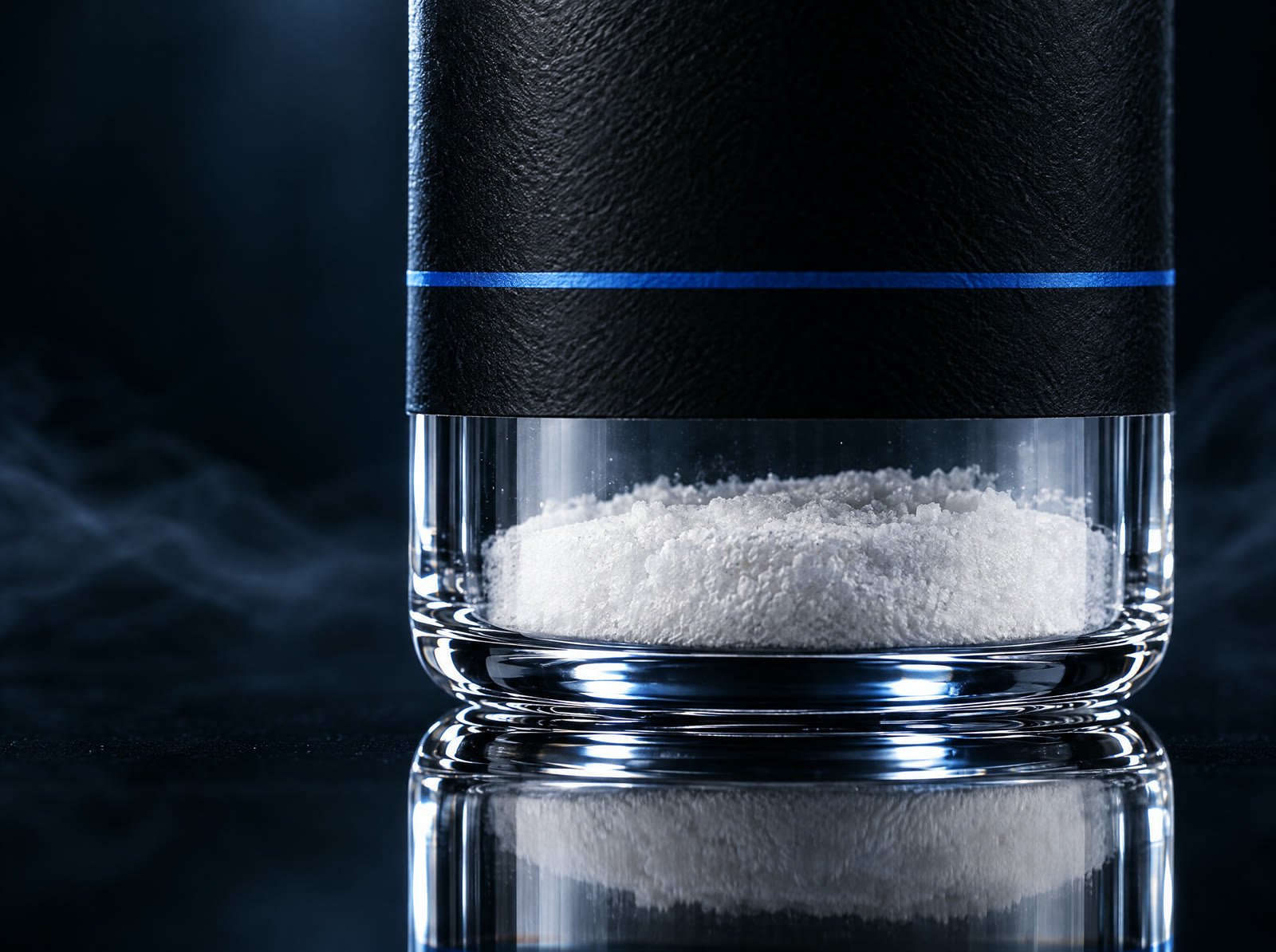 Close view of a sealed vial and its label